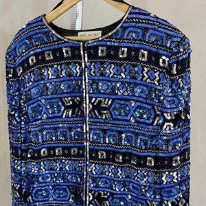 Papell  Boutique Sequined Top